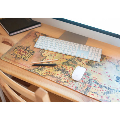🗺️💍 Tapis de Bureau XL – Terre du Milieu – Le Seigneur des Anneaux 🧙‍♂️⚔️