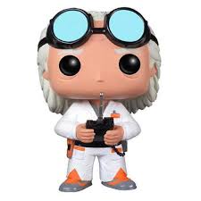 "Funko Pop! Movies – Dr. Emmett Brown (50) – Back to the Future. Figurine représentant le Dr. Emmett Brown avec sa tenue de scientifique, tenant la télécommande de la DeLorean. Un must-have pour les fans de Retour vers le Futur et les collectionneurs de Funko Pop! Movies !"

