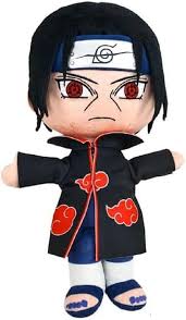 "Peluche Itachi Uchiha – Akatsuki – Naruto Shippuden. Itachi dans sa tenue iconique de l'Akatsuki, affichant un regard intense et déterminé. Un incontournable pour tous les fans de Naruto Shippuden !"

