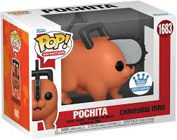 "Funko Pop! Animation – Pochita (1683) – Chainsaw Man. Figurine représentant Pochita, le petit démon tronçonneuse au design adorable et unique. Un must-have pour les fans de Chainsaw Man et les collectionneurs de Funko Pop! Animation !"

