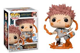 "Funko Pop! Jujutsu Kaisen – Yuji Itadori (1645). Le protagoniste en pleine action avec des effets orange dynamiques, capturant toute l'énergie et la détermination du héros de l'univers Jujutsu Kaisen. Une pièce exclusive pour les fans d'anime et de manga !"

