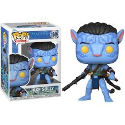 "Funko Pop! Avatar – Jake Sully (1549). Figurine représentant Jake Sully en mode guerrier Na'vi avec son arme et ses détails tribaux bleus emblématiques. Un must-have pour les fans du film Avatar !"

