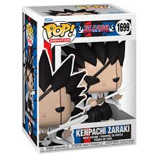 "Funko Pop! Bleach – Kenpachi Zaraki (1699). Le capitaine du 11e division du Gotei 13 dans sa tenue iconique, armé de son zanpakuto et affichant son look redoutable. Une figurine incontournable pour les fans de Bleach et des combats épiques de la Soul Society !"

