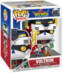 "Funko Pop! Television – Voltron (1497) – Voltron: Defender of the Universe. Figurine représentant Voltron dans son design emblématique, composé des cinq lions robotiques colorés. Un incontournable pour les fans de la série culte et les collectionneurs de Funko Pop! Télévision !"

