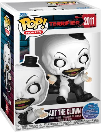 🎩🔪 Funko Pop! Movies N°2011 – Art the Clown (Shelf Sitter) (Art le Clown Assis sur Étagère) – Terrifier 🔪🎩