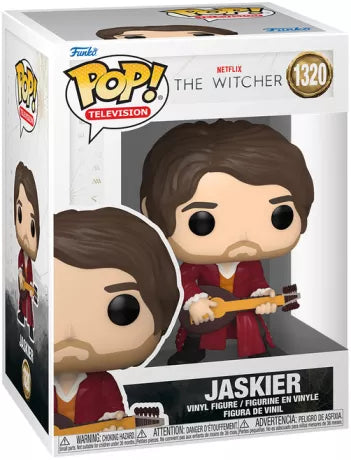 "Funko Pop! Jaskier (1320) – Figurine officielle de la série Netflix The Witcher. Représente Jaskier avec son costume rouge et son luth. Produit sous licence officielle."