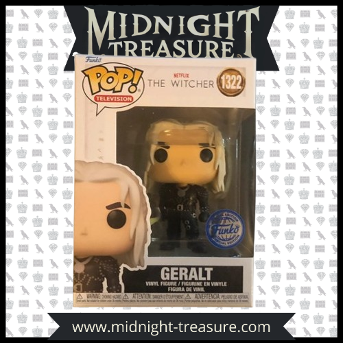 Funko Pop! Geralt de Riv 1322 - Édition Spéciale The Witcher, figurine de collection exclusive avec sticker officiel.