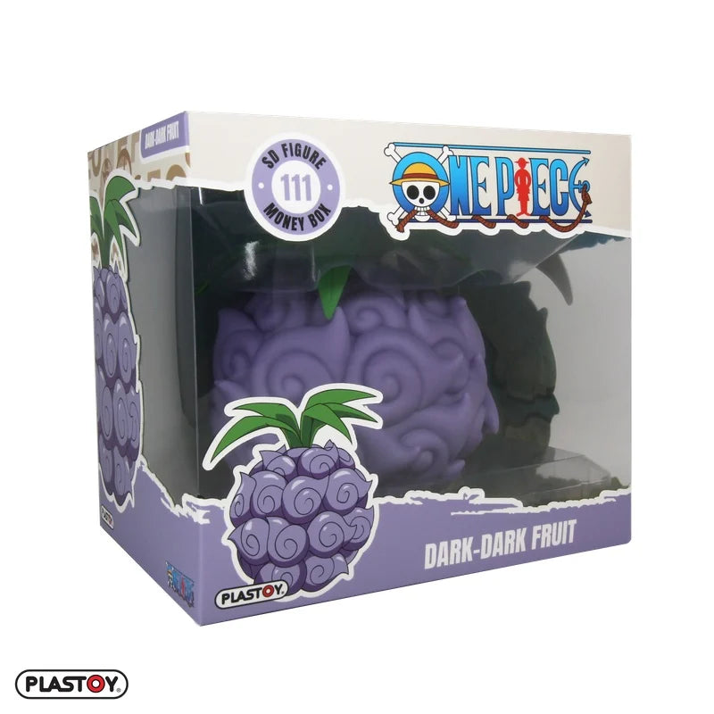 🌑💰 Tirelire Dark-Dark Fruit (Fruit des Ténèbres) – One Piece – 13 cm 💰🌑