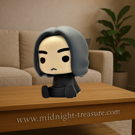 Tirelire Harry Potter – Severus Rogue – 13 cm – Plastoy. Figurine minimaliste du professeur Rogue avec un design sombre et stylisé. Idéale pour garder ses économies à l’abri dans l’univers d’Harry Potter.