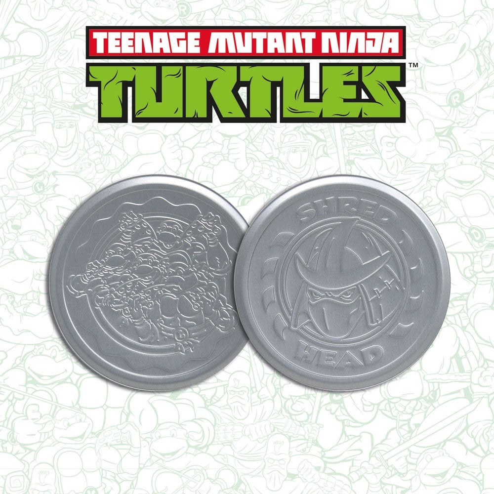 Set Teenage Mutant Ninja Turtles – 4 dessous de verres en métal (89 mm). Accessoire collector sous licence officielle avec les Tortues Ninja et Shredder.