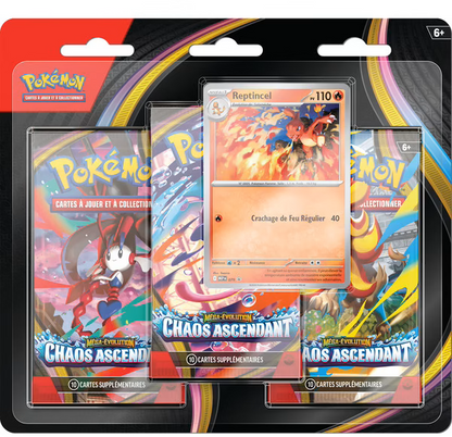 ⚡🐉 Tripack Pokémon – Méga-Évolution : Chaos Ascendant – Reptincel 🐉⚡
