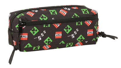 🟩💣 Trousse Triple Rectangulaire – Minecraft – Creeper & TNT 💣🟩