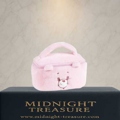 Trousse de voyage Bisounours Toucâlin en peluche rose, format Brick, 20 cm, en polyester sous licence officielle.