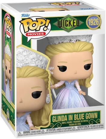 Funko Pop! Wicked – Glinda (N°1926) – Glinda en robe bleue. Figurine élégante avec robe pastel et baguette magique, inspirée du film musical Wicked.