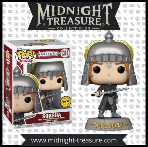 "Funko Pop! Sorsha Chase (1314) – Édition limitée du film Willow. Figurine exclusive avec armure détaillée, casque et épée. Produit sous licence officielle."