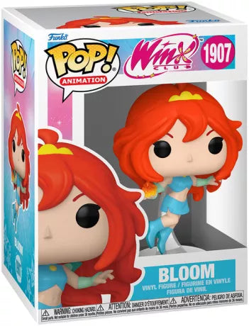Funko Pop! Winx Club – Bloom (N°1907). Figurine de Bloom en lévitation, avec flamme magique et tenue bleue.