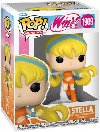 Funko Pop! Winx Club – Stella (N°1909). Figurine de Stella en lévitation, tenue orange et sphère lumineuse.