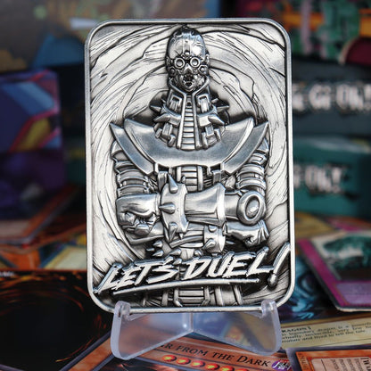 Carte Yu-Gi-Oh! – Jinzo – Réplique Métal 1:1 – Édition Limitée. Réplique premium en métal du célèbre monstre cybernétique Jinzo, format 7,5 x 5 cm. Une pièce de collection incontournable pour les fans de Yu-Gi-Oh!.