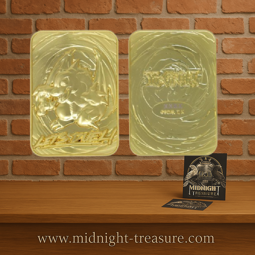 Yu-Gi-Oh! – Carte en métal Baby Dragon plaqué or 24 carats – Édition limitée 5 000 exemplaires. Réplique collector sous licence officielle avec finition haut de gamme.